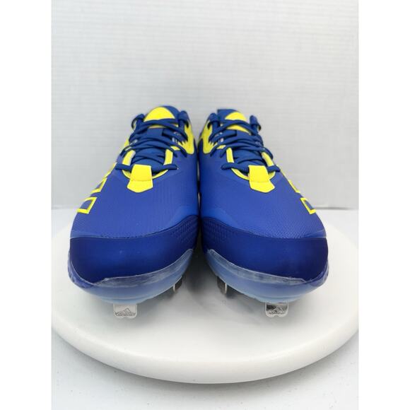 Adidas Icon V Bounce Mens Size 12 Baseball Softball Metal Cleats Blue Yellow NEW - Picture 3 of 11